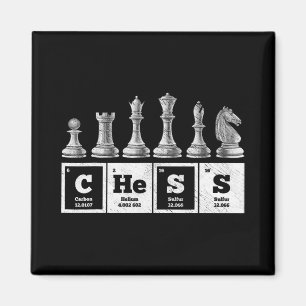 funny chess player geek periodic system chemistry magnet