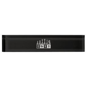 funny chess player geek periodic system chemistry nameplate