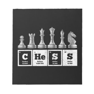 funny chess player geek periodic system chemistry notepad