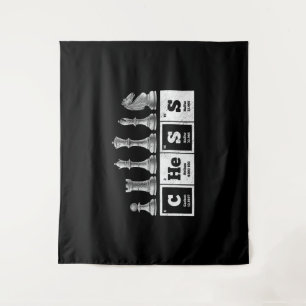 funny chess player geek periodic system chemistry tapestry