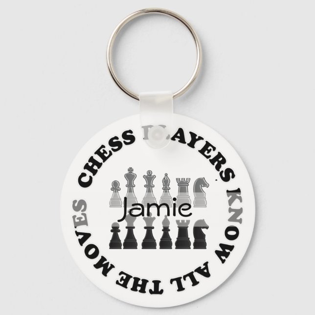 Funny Chess Players Know All the Moves Key Fob (Front)