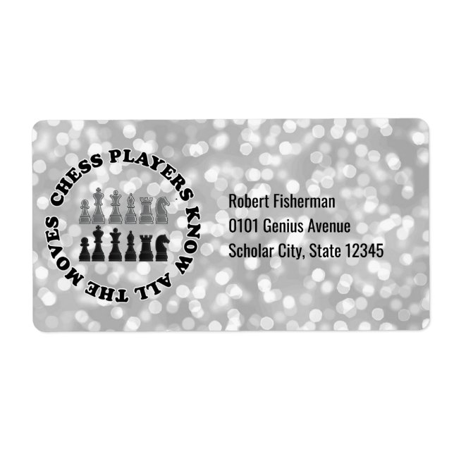 Funny Chess Players | Personalised Silver Bokeh (Front)