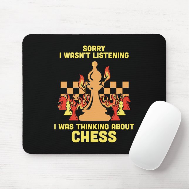 Funny Chess Quote Gift for Chess Players & Lovers Mouse Mat (With Mouse)