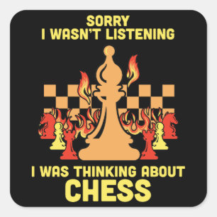 Funny Chess Quote Gift for Chess Players & Lovers Square Sticker
