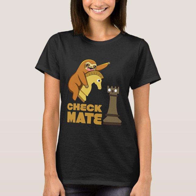 Funny Chess Sloth Attacking With T-Shirt (Front)