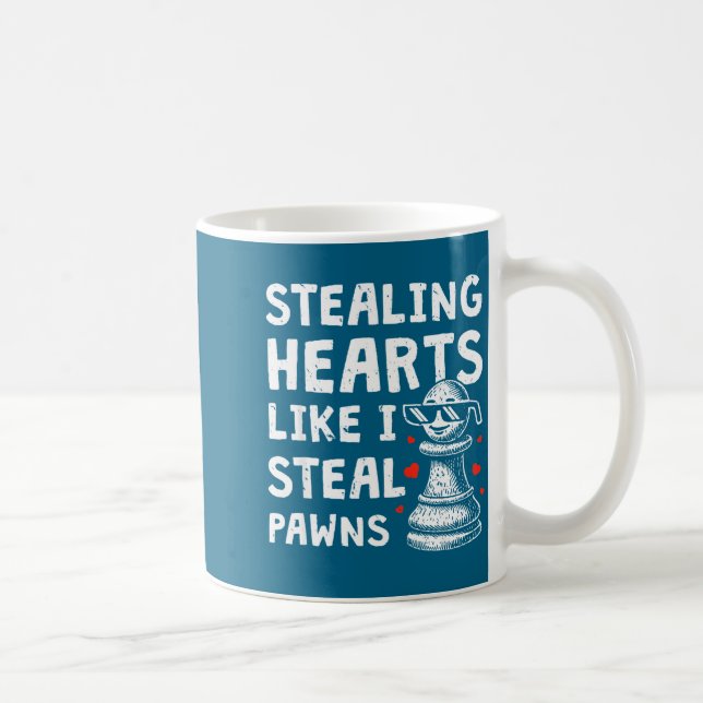 Funny chess valentines day stealing heart like coffee mug (Right)