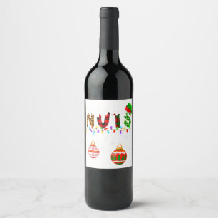 Funny Chest Nuts Couples Christmas Chestnuts Adult Wine Label