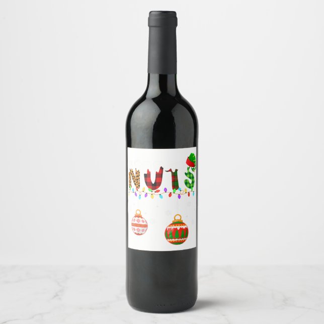Funny Chest Nuts Couples Christmas Chestnuts Adult Wine Label (Front)