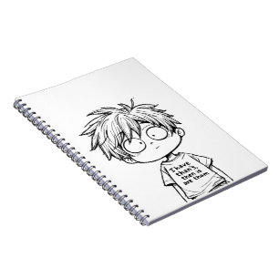 Funny Chibi Anime Boy Spiral Photo Notebook