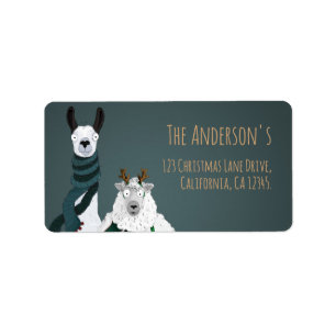 Funny Chic Cute Llama & Sheep Return Address Label