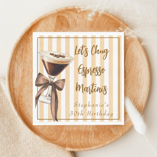 Funny Chic Let's Chug Espresso Martinis Birthday Napkin