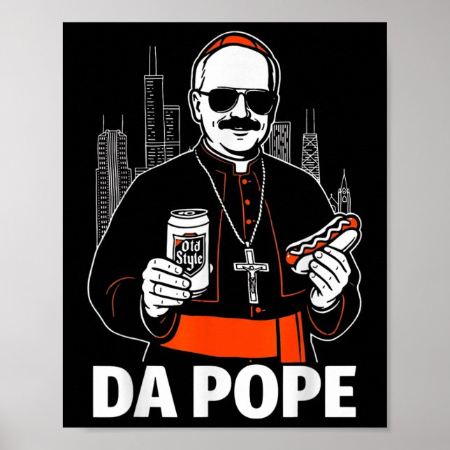 Funny Chicago Pope Leo Xiv Graphic  Poster (Front)