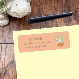 Funny Chick Inside Egg Return Address Labels