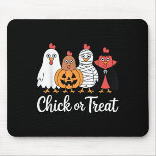 Funny Chick Or Treat Chicken Halloween  Mouse Mat