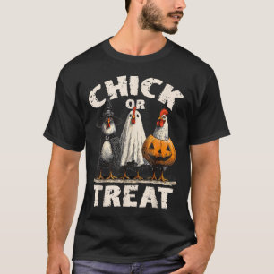 Funny Chick Or Treat Chickens Ghost Witchy Hallowe T-Shirt