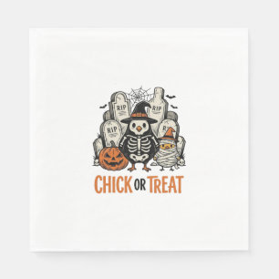 Funny Chick Or Treat Halloween Chicken Graphic_1 Napkin