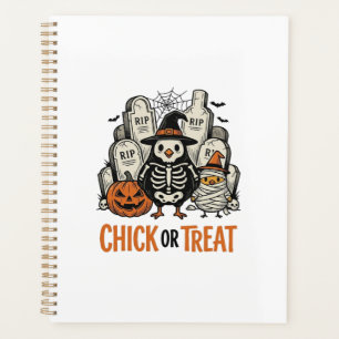 Funny Chick Or Treat Halloween Chicken Graphic_1 Planner