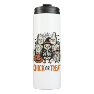 Funny Chick Or Treat Halloween Chicken Graphic_1 Thermal Tumbler