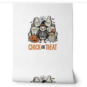 Funny Chick Or Treat Halloween Chicken Graphic_1 Wallpaper