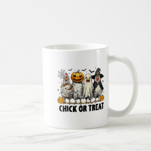 Funny Chick Or Treat Halloween Witch Spooky Chicke Coffee Mug