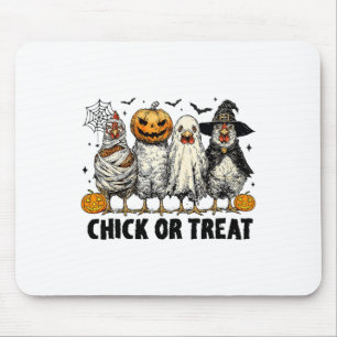 Funny Chick Or Treat Halloween Witch Spooky Chicke Mouse Mat