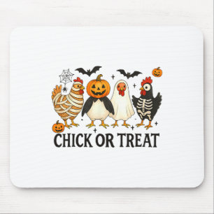 Funny Chick Or Treat Spooky Chicken Halloween Spoo Mouse Mat