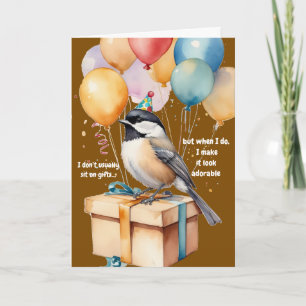 Funny Chickadee Birthday Party Invite Art