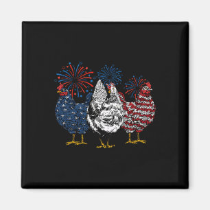Funny Chicken 4th Of July Patriotic American Chick Magnet