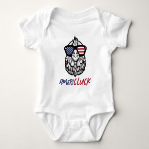Funny Chicken Ameri-CLUCK Patriotic Baby Bodysuit