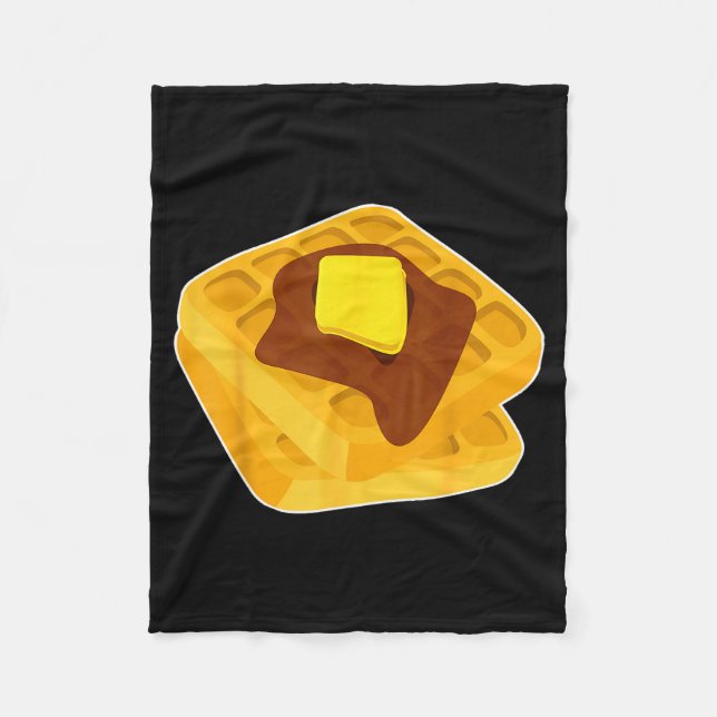 Funny Chicken &amp; Waffles Matching Halloween Cos Fleece Blanket (Front)