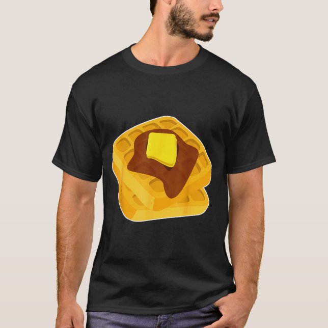 Funny Chicken &amp; Waffles Matching Halloween Cos T-Shirt (Front)