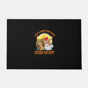 Funny Chicken And Goat Halloween Costume Gift Doormat