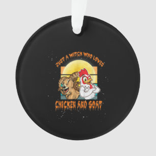 Funny Chicken And Goat Halloween Costume Gift Ornament