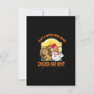 Funny Chicken And Goat Halloween Costume Gift Thank You Card