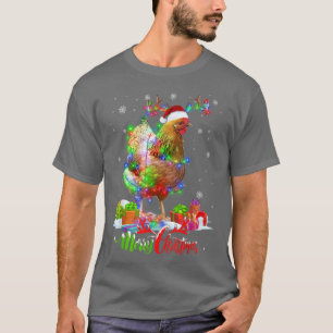Funny Chicken Animal Merry Christmas Party Family  T-Shirt