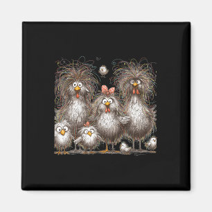 Funny Chicken Art Eagerlys Colourful  Magnet