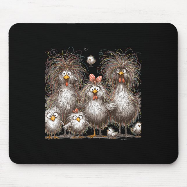 Funny Chicken Art Eagerlys Colourful  Mouse Mat (Front)