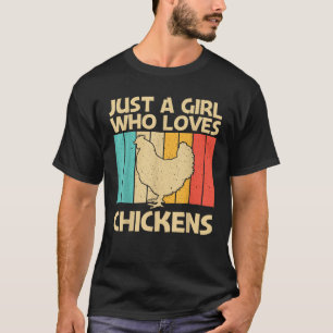 Funny Chicken Art For Girls Mum Chicken Farmer Pou T-Shirt