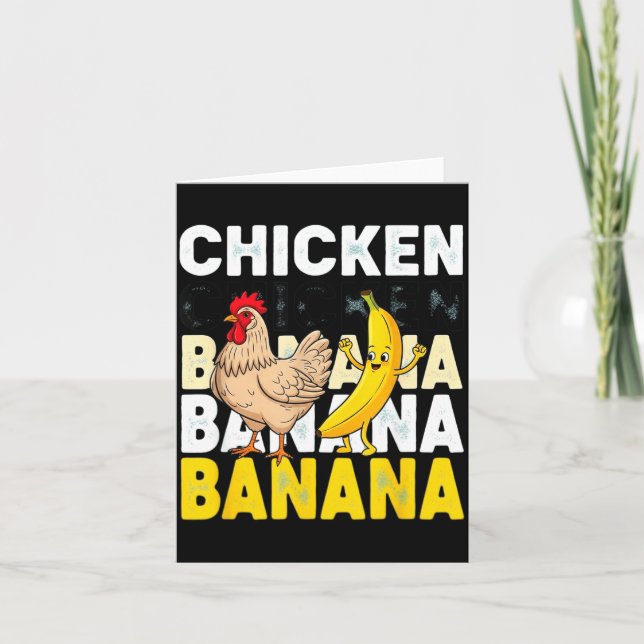 Funny Chicken Banana Dance Meme For Kids &amp; Adu Card (Front)