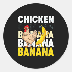 Funny Chicken Banana Dance Meme For Kids &amp; Adu Classic Round Sticker