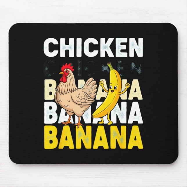 Funny Chicken Banana Dance Meme For Kids &amp; Adu Mouse Mat (Front)
