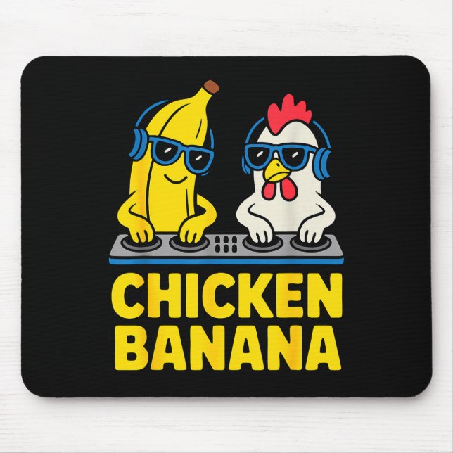 Funny Chicken Banana  Mouse Mat (Front)