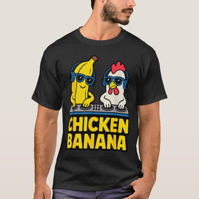 Funny Chicken Banana  T-Shirt (Front)