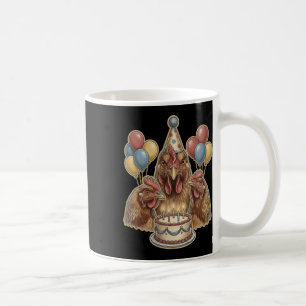 Funny Chicken Birthday Party Hat Cake Farm Animal Coffee Mug