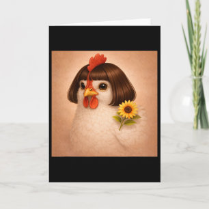 Funny Chicken Bob Haircut Meme Trending Bobcat Hai Card