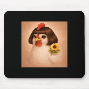 Funny Chicken Bob Haircut Meme Trending Bobcat Hai Mouse Mat