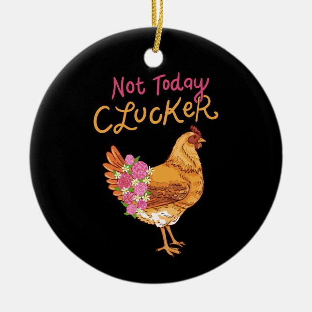 Funny Chicken Ceramic Tree Decoration (Front)