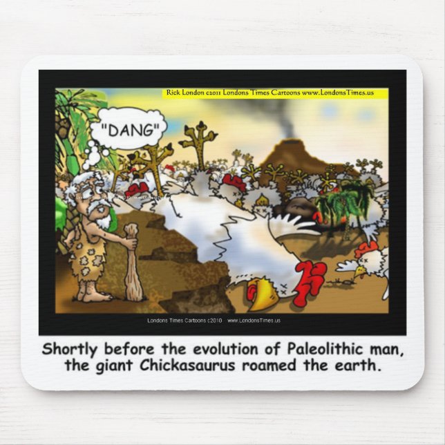 Funny Chicken (Chickasaurus) Tees Mugs Cards Etc Mouse Mat (Front)