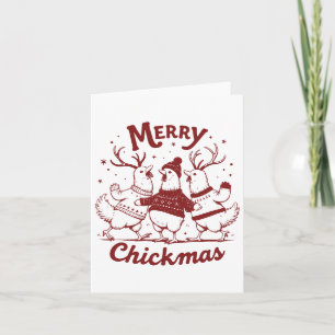 Funny Chicken Christmas Farm Animal Cute Xmas Merr Card