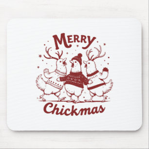 Funny Chicken Christmas Farm Animal Cute Xmas Merr Mouse Mat